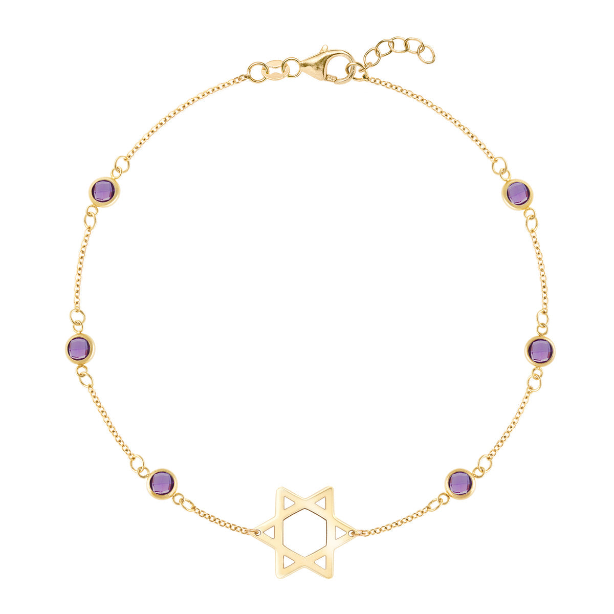 1.5 TCW Round Amethyst Lab Made Diamond- February Birthstone Bracelets 1