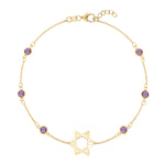 1.5 TCW Round Amethyst Lab Made Diamond- February Birthstone Bracelets 1