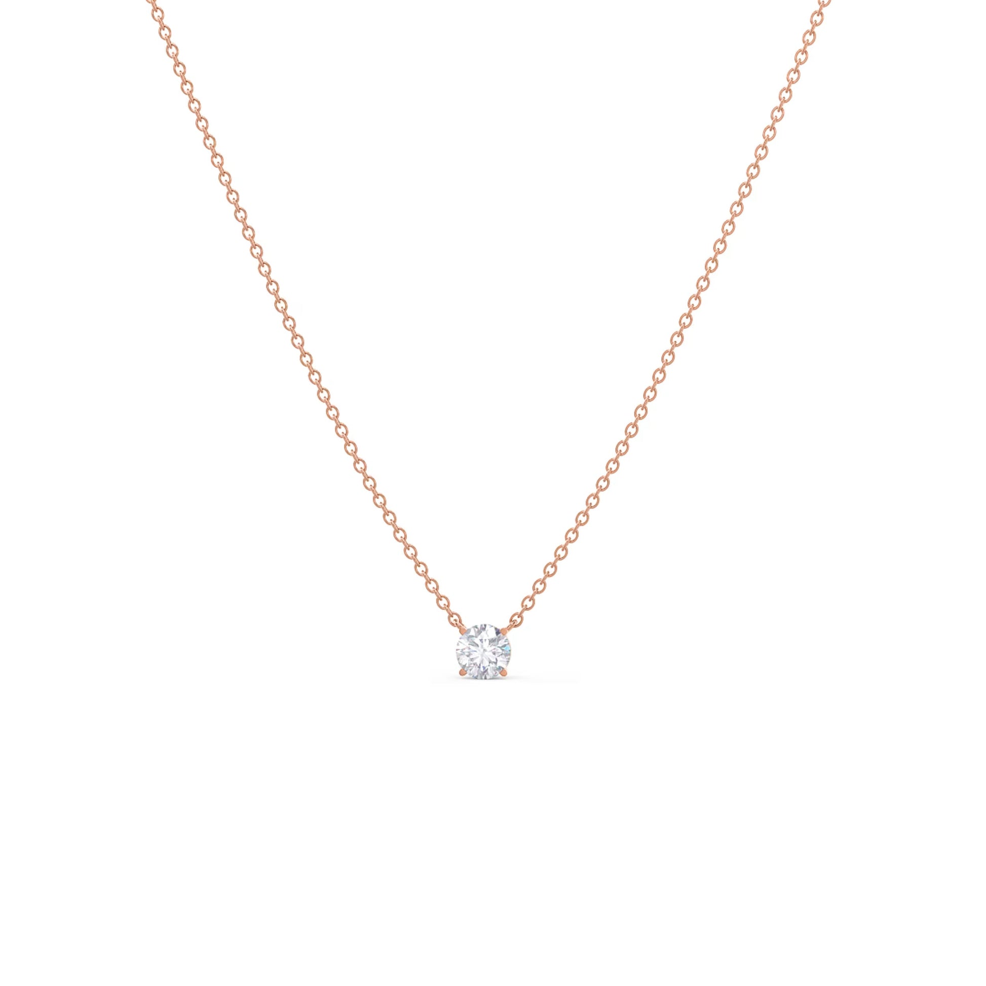 1.0 CT Round Shape Moissanite Diamond Solitaire Pendant Necklace in Solid Gold 5