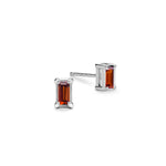 0.14 CT Baguette Garnet Lab Made Diamond- January Birthstone Earrings 5