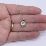 Round Cut Cubic Zirconia in 925 Sterling Silver Necklace 4