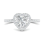 Stunning 0.5 CT Heart Moissanite Engagement Ring With Halo & Pave Design 1