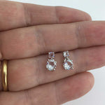 Round Cut Cubic Zirconia in 925 Sterling Silver Earrings 4