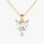 1.0 CT Heart Moissanite Diamond Solitaire Pendant Necklace in Solid Gold 1