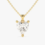 1.0 CT Heart Moissanite Diamond Solitaire Pendant Necklace in Solid Gold 1