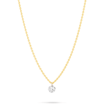 0.30 CT Round Shape Moissanite Diamond Solitaire Necklace in Solid Gold 1