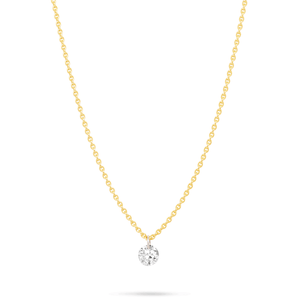 0.30 CT Round Shape Moissanite Diamond Solitaire Necklace in Solid Gold