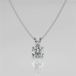 1.0 CT Round Moissanite Diamond Solitaire Pendant Necklace in Solid Gold 4