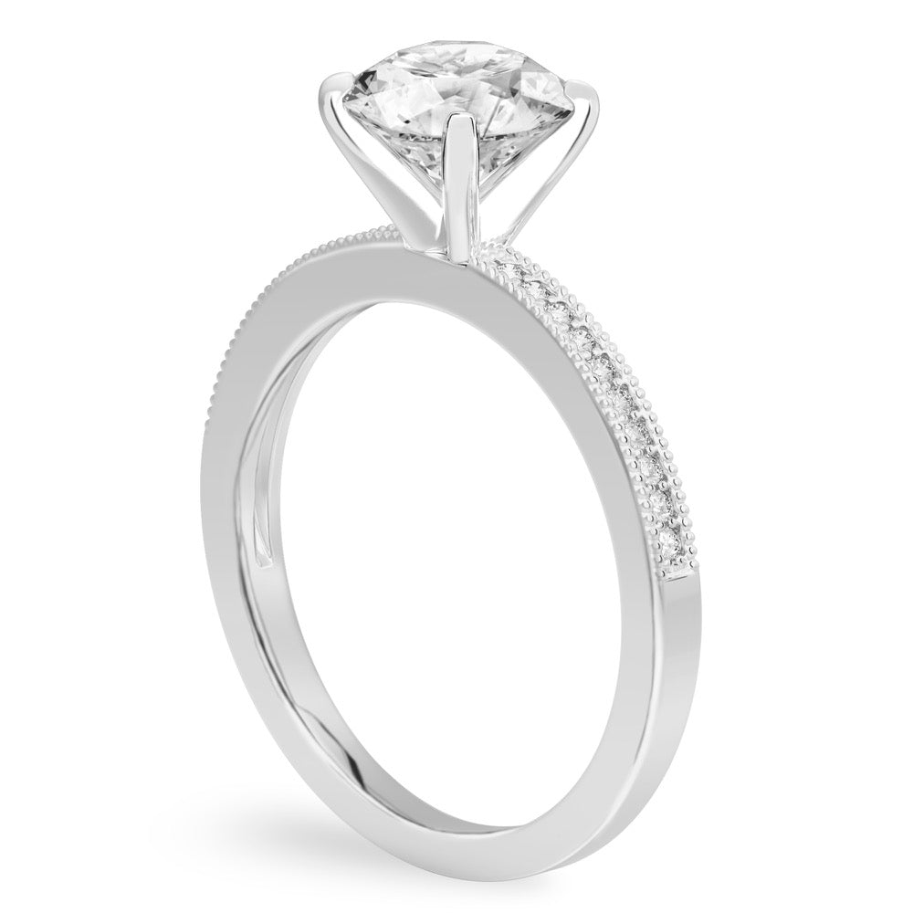 Stunning 0.50-1.5 CT Round Moissanite Engagement Ring With Pave Design 3