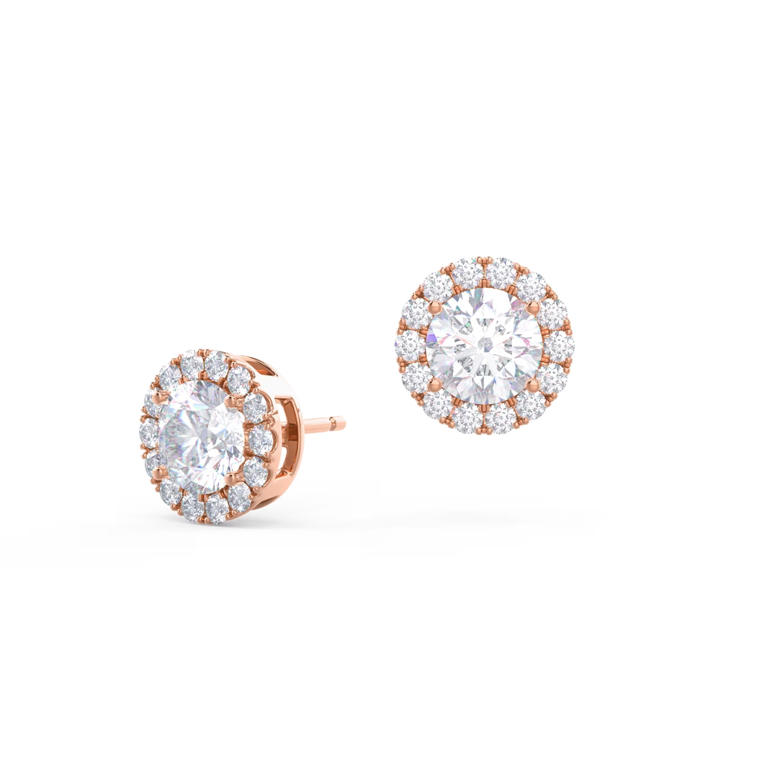 1.50 TCW Round Shape Moissanite Halo Stud Earrings in Gold 5