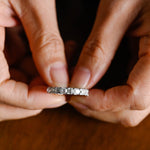 Stunning 0.5 TCW Asscher Moissanite Stones Full Eternity Wedding Band 7