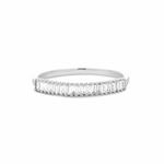 Stunning 0.16 TCW Baguette Moissanite Stones Half Eternity Wedding Bands 4
