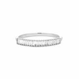 Stunning 0.16 TCW Baguette Moissanite Stones Half Eternity Wedding Bands 4