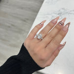 Stunning 3.0 CT Oval Moissanite Engagement Ring with Hidden Halo & Pave Design 3