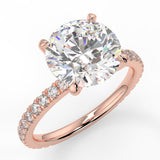 Stunning 2.0 CT Round Moissanite Engagement Ring with Hidden Halo & Pave Design 8