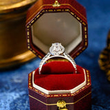 3.0 CT Oval Shaped Moissanite Halo Pave Engagement Ring 4