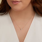 0.30 CT Princess & Round Moissanite Diamond Cluster Pendant Necklace in Solid Gold 7