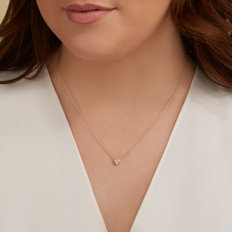 0.30 CT Princess & Round Moissanite Diamond Cluster Pendant Necklace in Solid Gold 7