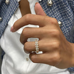 Stunning 1.32 CT Oval Moissanite Stones Share Prong Wedding Bands 3