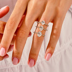 1.50 CT Oval Cut Moissanite Bridal Ring Set with Marquise & Round Wedding Bands 8