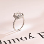 Stunning 1.0 - 2.0 CT Cushion Moissanite Engagement Ring With Pave & Halo Design 7