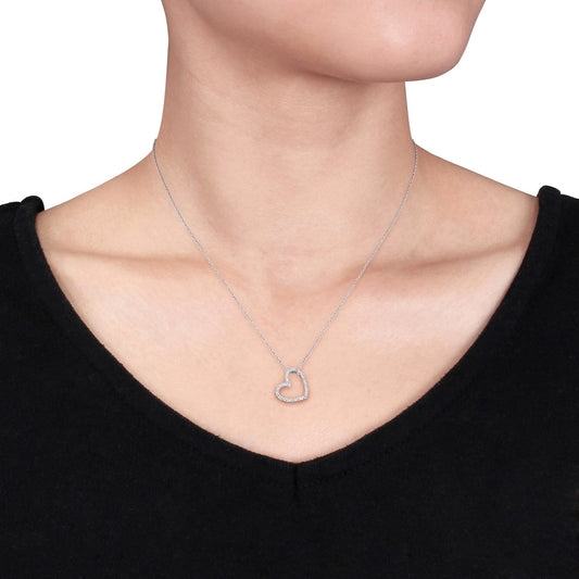 Round Cut Cubic Zirconia in 925 Sterling Silver Necklace 2