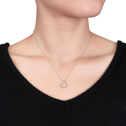 Round Cut Cubic Zirconia in 925 Sterling Silver Necklace 9