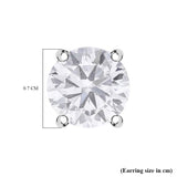 Round Cut Cubic Zirconia in 925 Sterling Silver Earrings 6
