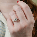 Stunning 1.0- 2.0 CT Round Moissanite Engagement Ring with Pave Design 7