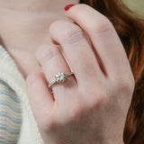 Stunning 1.0- 2.0 CT Round Moissanite Engagement Ring with Pave Design 7