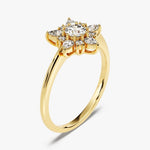 Stunning 0.25 CT Round Moissanite Engagement Ring with Floral Design 2