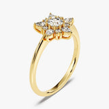 Stunning 0.25 CT Round Moissanite Engagement Ring with Floral Design 2