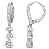 Round Cut Cubic Zirconia in 925 Sterling Silver Earrings 2