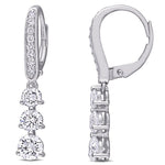 Round Cut Cubic Zirconia in 925 Sterling Silver Earrings 1