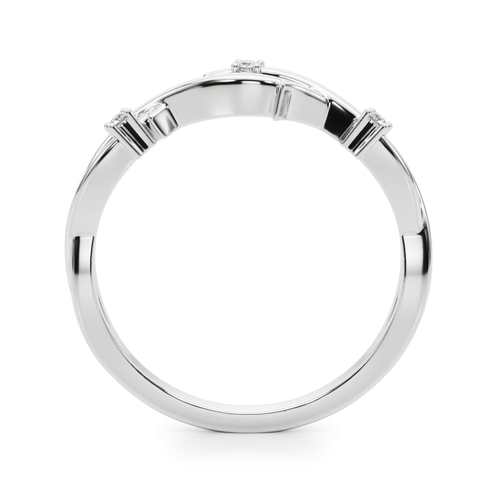 Stunning 0.10 CT Round Moissanite Stones Twig Wedding Bands 2