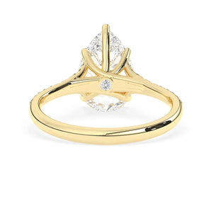 Stunning 2.0 CT Pear Moissanite Engagement Ring with Split Shank Design