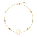 1.50 TCW Round Aquamarine Lab Made Diamond- March Birthstone Star Bracelet 1