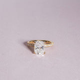 Classic 3.0 CT Cushion Moissanite Engagement Ring with Hidden Halo & Pave Design 1
