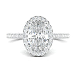 Stunning 0.5 CT Oval Moissanite Stones Engagement Ring In Halo & Pave Design 1