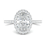 Stunning 0.5 CT Oval Moissanite Stones Engagement Ring In Halo & Pave Design 1