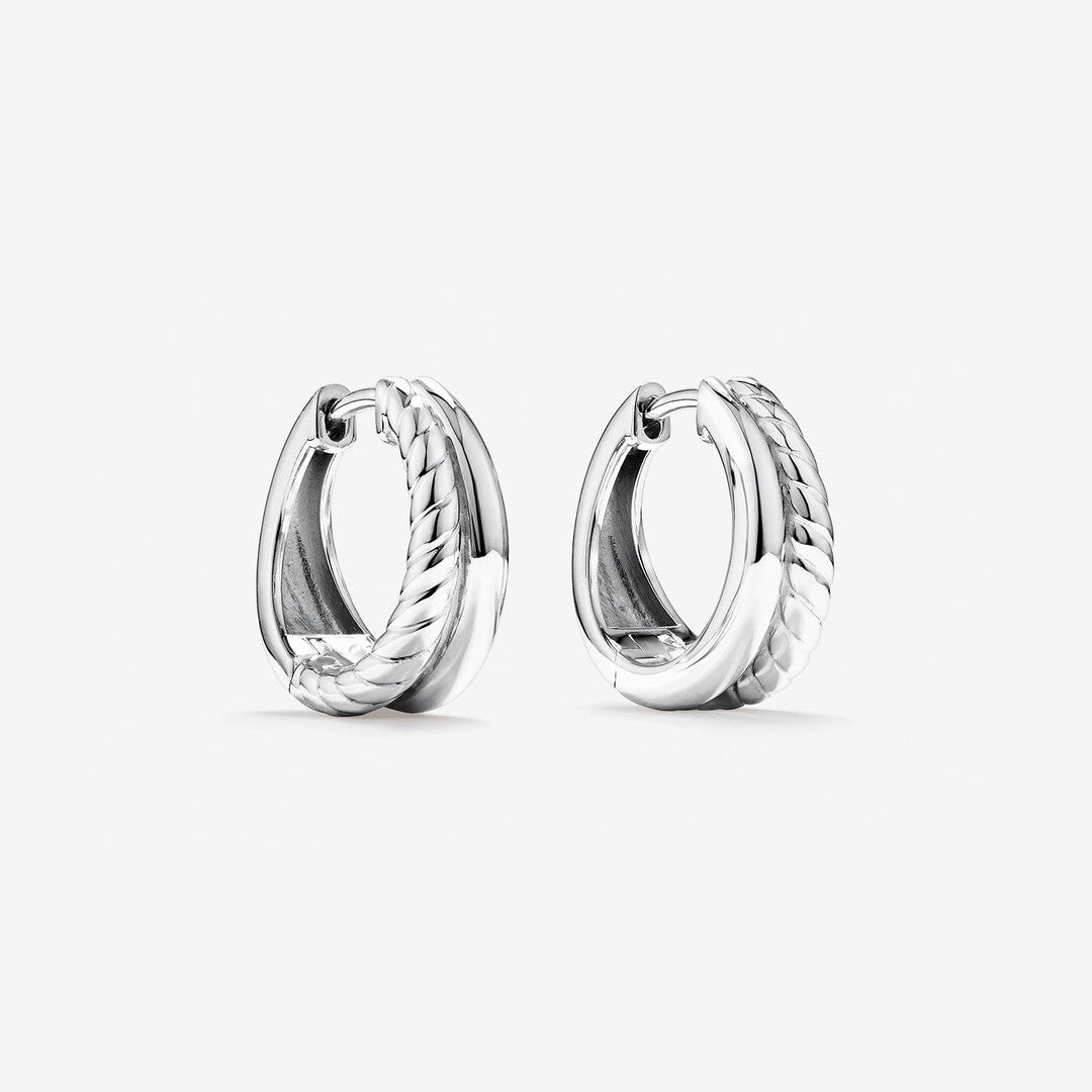 Round Cut Cubic Zirconia in 925 Sterling Silver Earrings 1