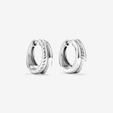 Round Cut Cubic Zirconia in 925 Sterling Silver Earrings 1