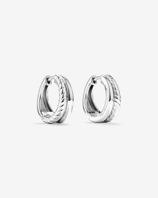 Round Cut Cubic Zirconia in 925 Sterling Silver Earrings 1