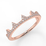 Stunning 0.54 TCW Round Moissanite Stones Crown Wedding Band 9