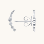 0.80 TCW Round Cut Moissanite Curved Cuff Earrings in Gold 2