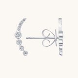 0.80 TCW Round Cut Moissanite Curved Cuff Earrings in Gold 2