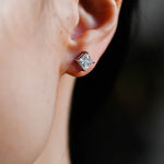 0.70 TCW Princess Cut Moissanite Stud Earrings in Gold 6