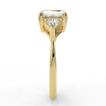 Stunning 2.0 CT Asscher Moissanite Engagement Ring with Three Stone Design 3