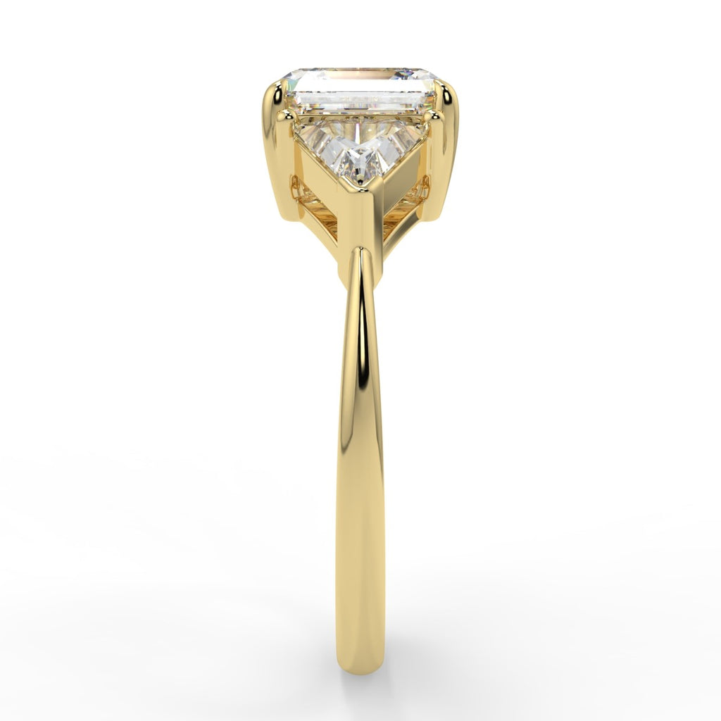 Stunning 2.0 CT Asscher Moissanite Engagement Ring with Three Stone Design 3