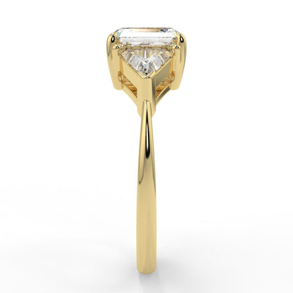 Stunning 2.0 CT Asscher Moissanite Engagement Ring with Three Stone Design 3